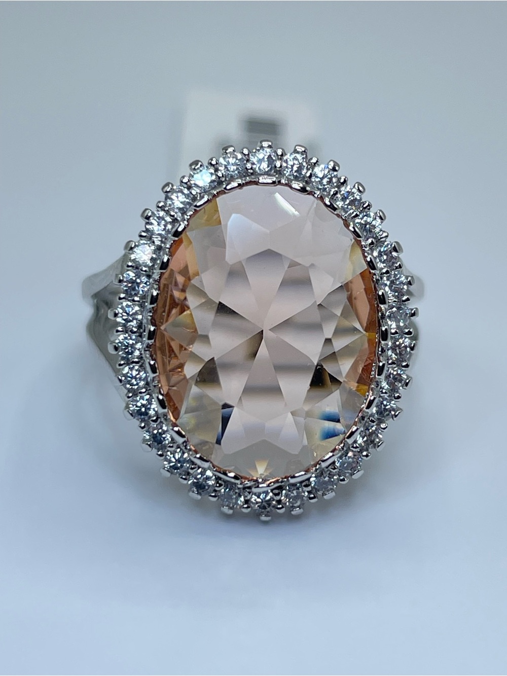 Swarovski Crystal Elements Champagne Swarovski Crystal Halo Ring Sz 8
